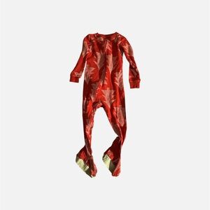 Carter's Red Leaf Print Kids Pajama Footies